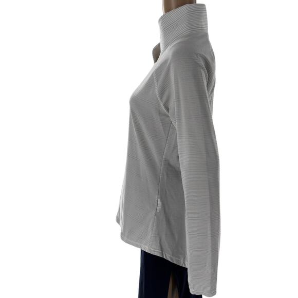 Under Armour White Striped Zinger Cross Over Cowl Neck Pullover - Picture 8 of 10